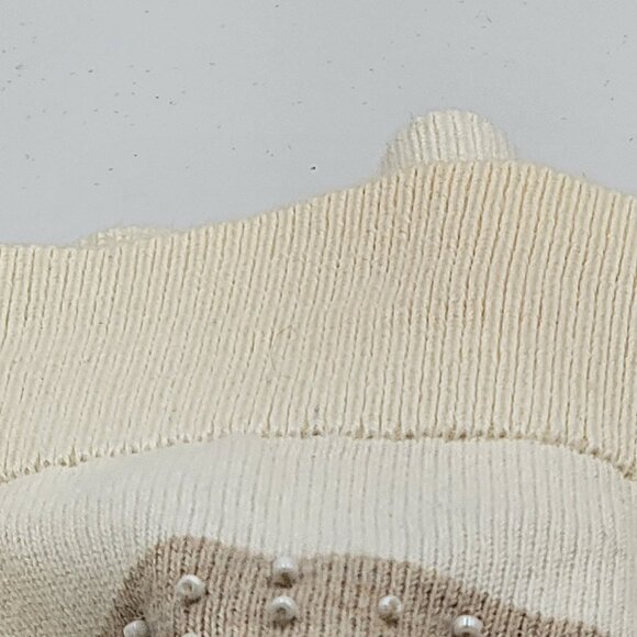 Tommy Hilfiger Womens Striped Cardigan With Pearl Accents 100% Pima Size M - Picture 15 of 16